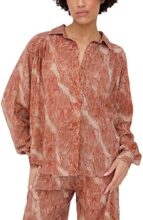 Женская рубашка Raffya Ginger Button Down Tiger Print, цвет: Оранжевый