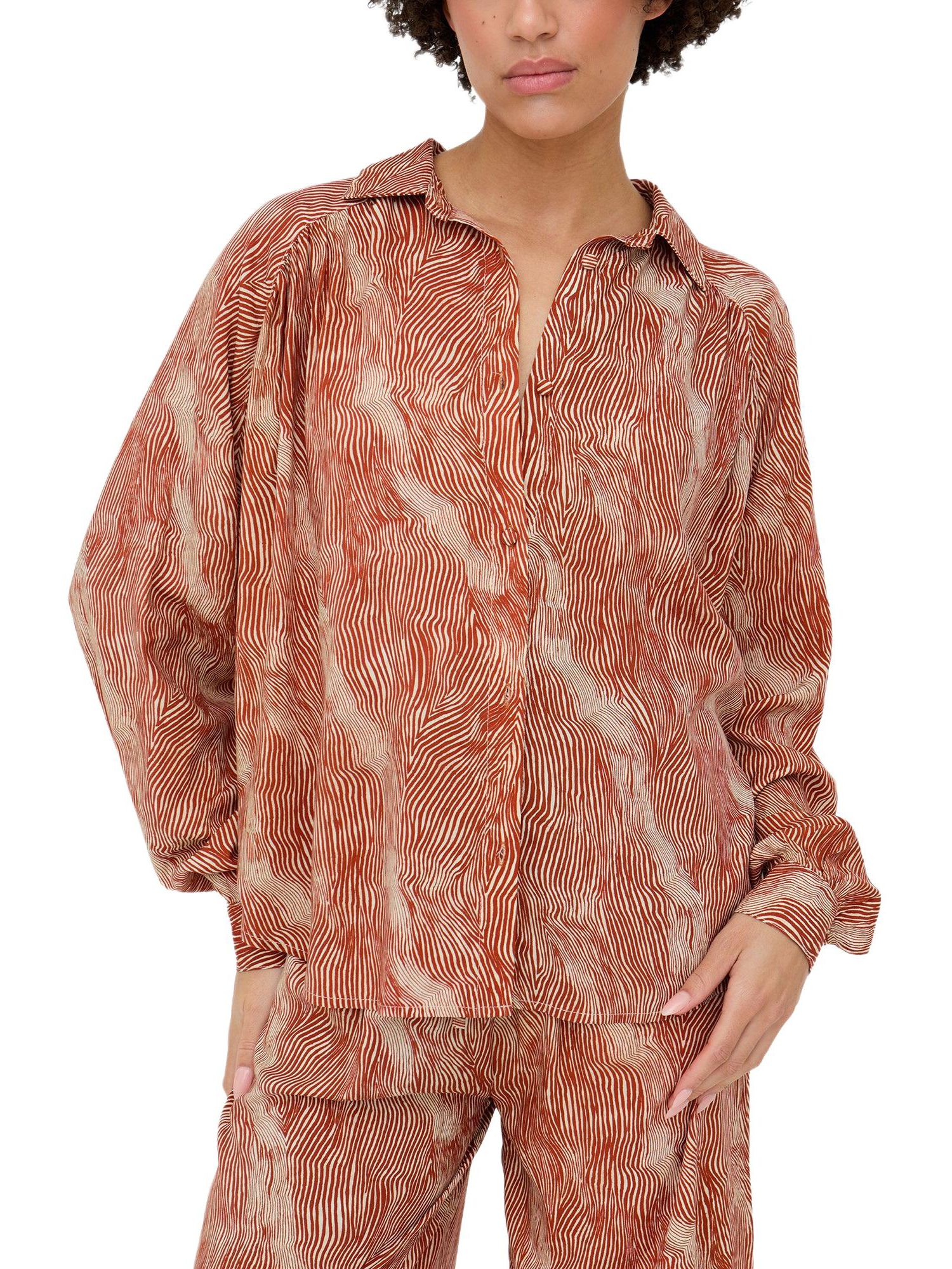 Women's Ginger Button Down Tiger Print Shirt