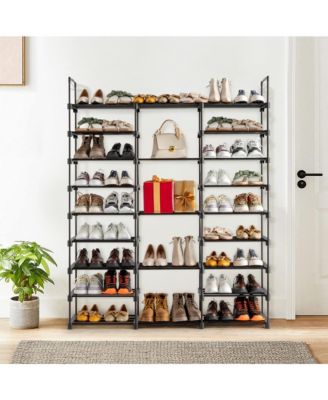 9-Tier Stackable Shoe Rack Organizer, Holds 50 Pairs