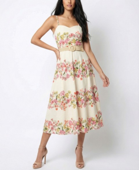 Женские платья Taylor Women's Floral Sweetheart Neck Midi Dress