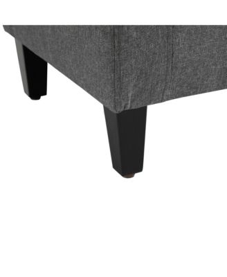 Linen Upholstered Storage Ottoman with Lift Top and Button Tufting