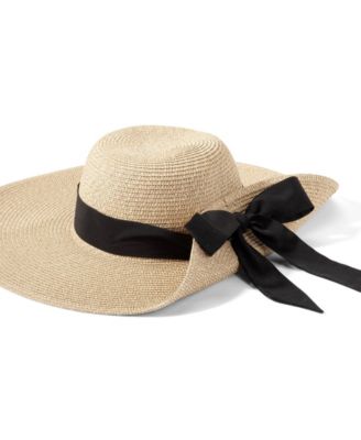 Facesaver Wide Brim Straw Hat with Scarf