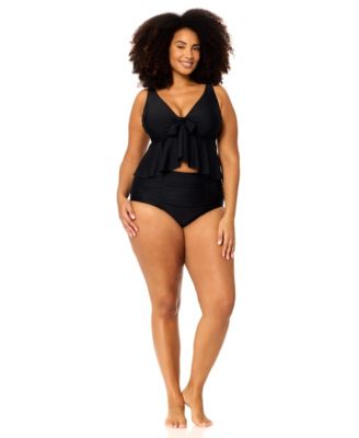 Plus Size Underwire Topanga Ruffled Swim Tankini Top
