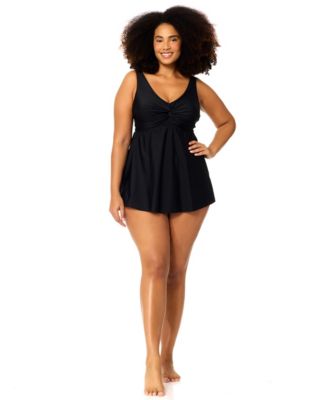 Plus Size Lucia V-Neck One-Piece Swim Dress