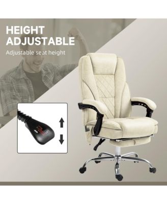 Massage Office Chair with Foot Rest Executive Chair 6 Vibration Points and Heat Adjustable Height