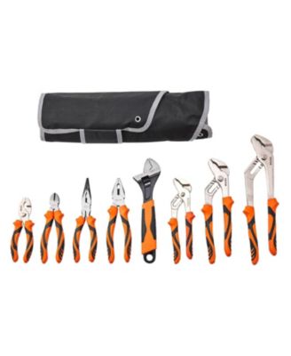 8-Piece Pliers Set, High Carbon Steel - 12", "10", "8" Groove and Linesman's Pliers and Adjustable Wrench and Tool Bag