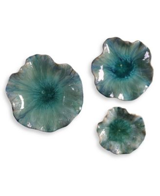 Abella Ceramic Flowers Wall Decor, Set of 3
