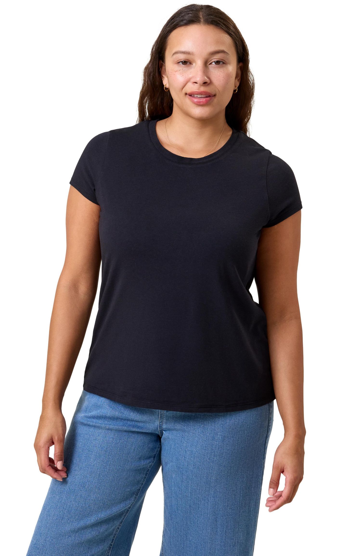 Maternity Slim Fit Modal Crewneck Nursing T-shirt