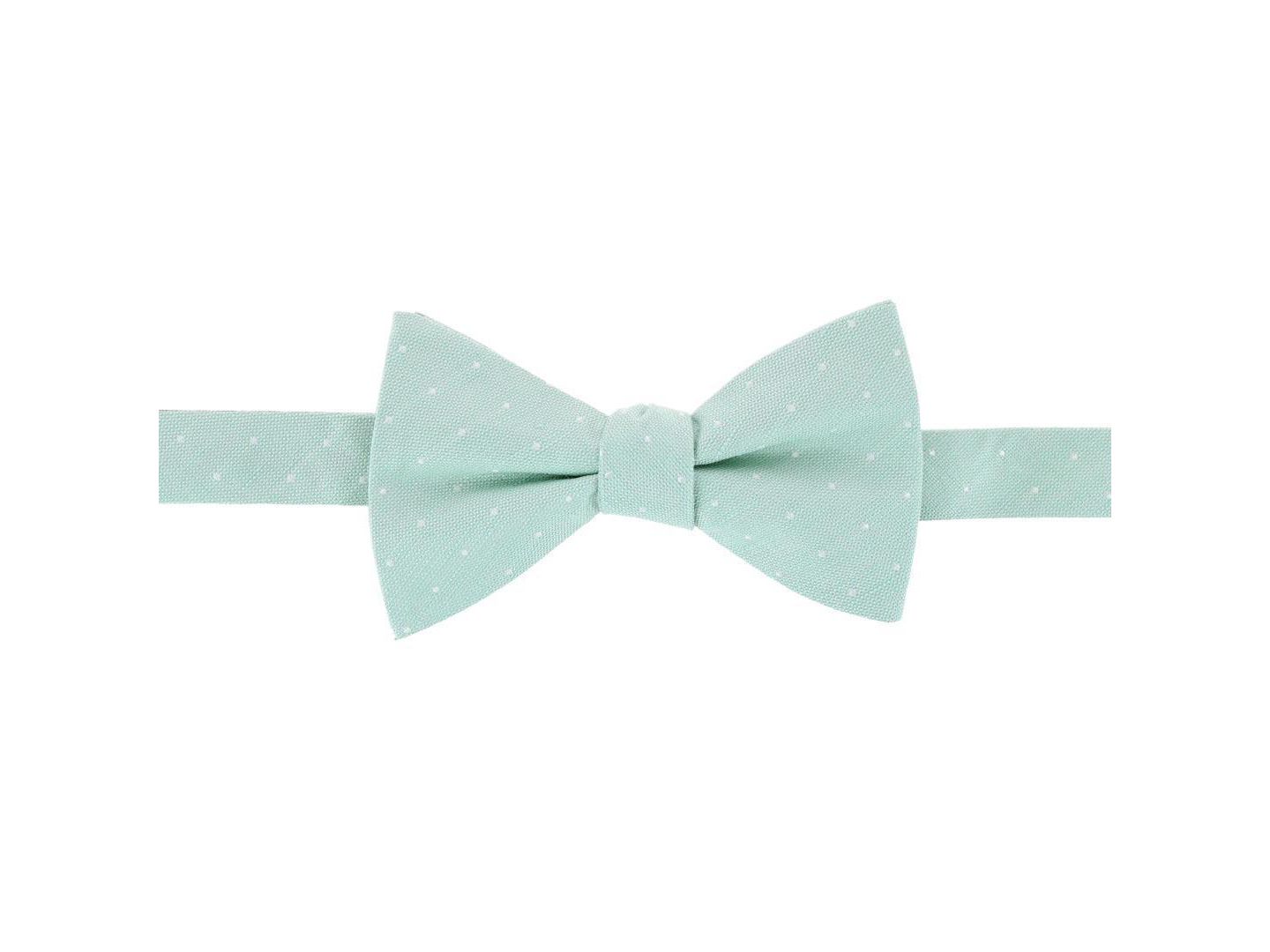 Мужские галстуки TRAFALGAR Churchill Chambray Polka Dot Linen Blend Bow Tie, цвет: Зелёный — фото 1