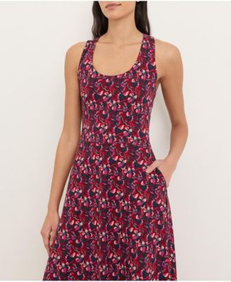 Women's Fit & Flare Open Back Maxi Dress Made With Organic Cotton