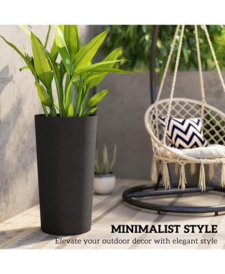 29 Inch Tall Planters, Set of 2 Plastic Flower Pots,