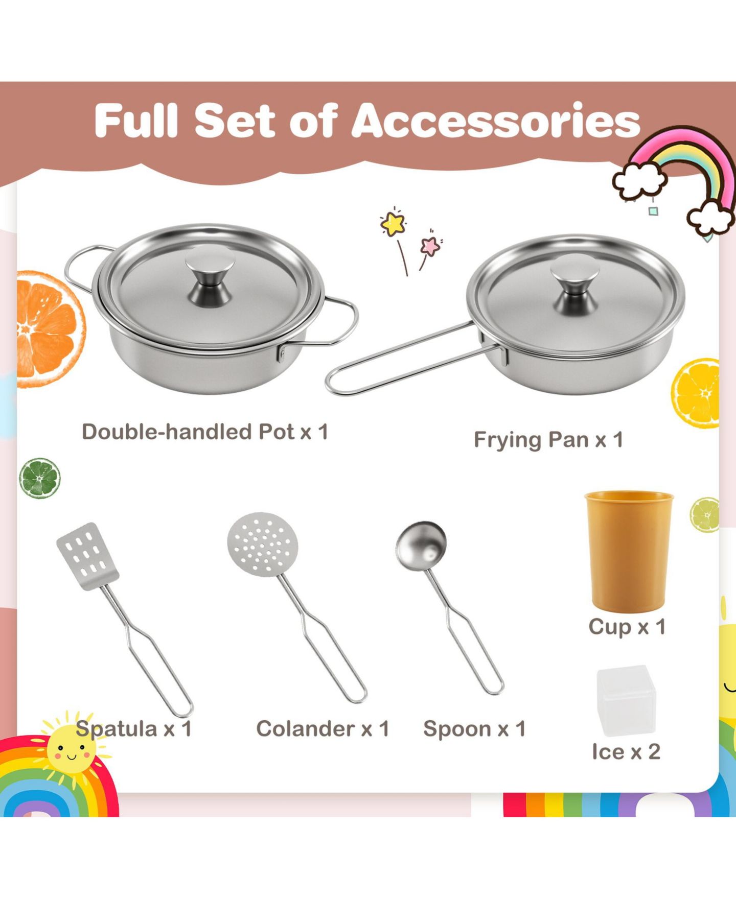 Детские игрушки SUGIFT Corner Wooden Play Kitchen with Lights and Sounds Large Pretend Play Kitchen Set, цвет: Розовый — фото 9