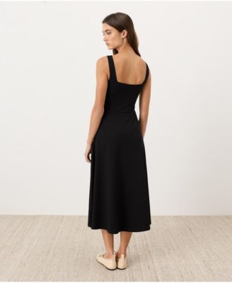 Women's Organic Cotton Fit & Flare Square Neck Dress