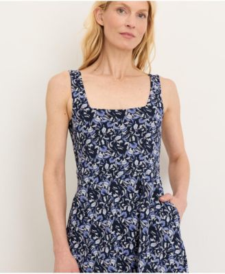 Women's Organic Cotton Fit & Flare Square Neck Dress