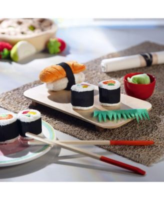Soft Sushi with Child-Sized Chopsticks and Serving Board Play Food Set - Pretend Play for Preschoolers 3-6 and Kids Cooking Sets