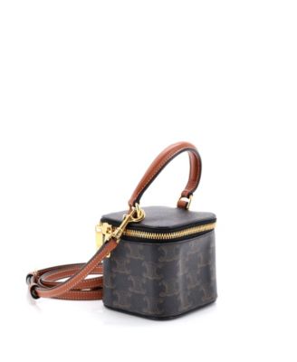 Mini Top Handle Square Vanity Case Triomphe Coated Canvas