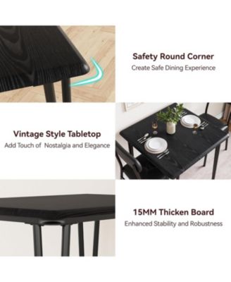 3-Piece Dining Table Set with 2 Upholstered Chairs