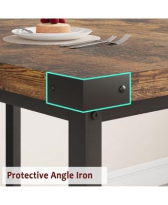 3-Piece 63" Extendable Rectangular Dining Table Set with 2 Upholstered Benches