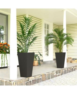 23" Tall Planters, Set of 2 Tape Outdoor Planters,