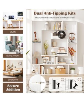 7-Tier Bookshelf Open Display Shelf Rack for Home