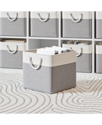 6-Pack Collapsible Fabric Storage Bins, 13" Cube Baskets with Rope Handles and Reinforced Base