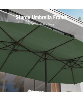 Large Double Sided Umbrella Outdoor Patio Umbrella with Base and Sand Bag