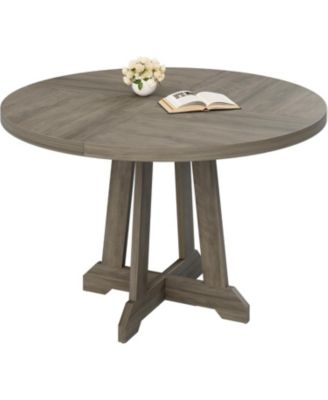 47" Round Dining Table for 4, Farmhouse Kitchen Table for Home Dining Room