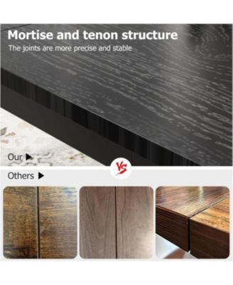 79" Industrial Kitchen Table with Metal Legs for 6, Waterproof Surface, Easy Assembly