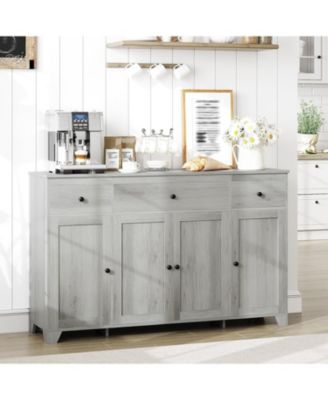 55inch Buffet Cabinet with Drawers-Large Sideboard Buffet Storage Cabinet with Shelves and Doors-Minimalist