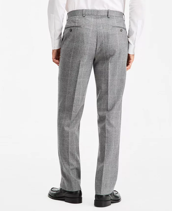 Men's Classic-Fit Wool-Blend Stretch Plaid Suit Separate Pants - thumbnail 9