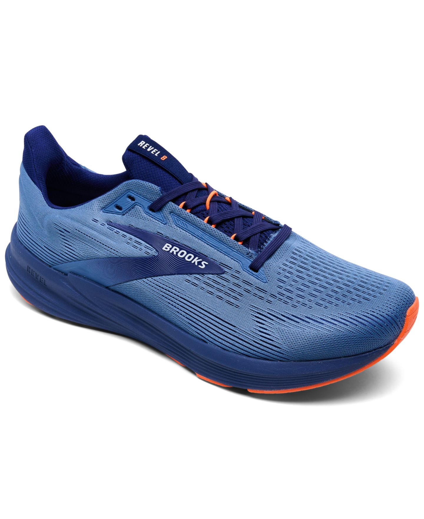 Мужские кроссовки Brooks Revel 8 Running, цвет: Синий / Оранжевый — фото 1