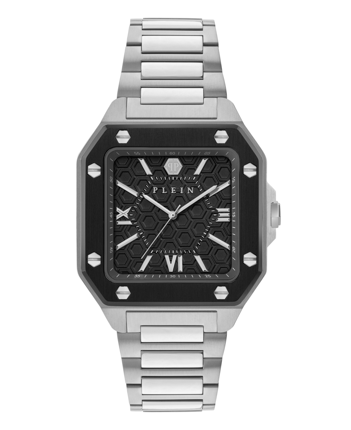 Philipp Plein Men's Plein Edge Silver Stainless Steel Bracelet Watch, 42mm