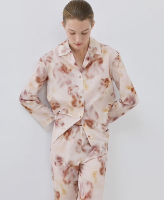 Women's Floral-Print Cotton Pajama Top
