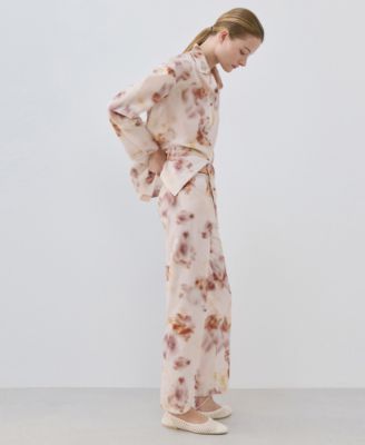 Women's Watercolor Print Cotton Pajama Trousers