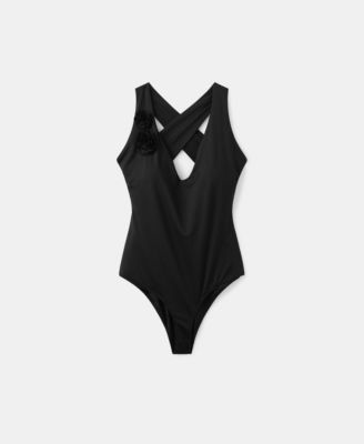 Women's Floral Cross-Back Swimsuit