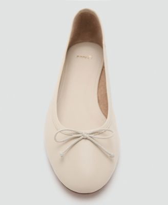 Women's Bow Leather Ballet Flats