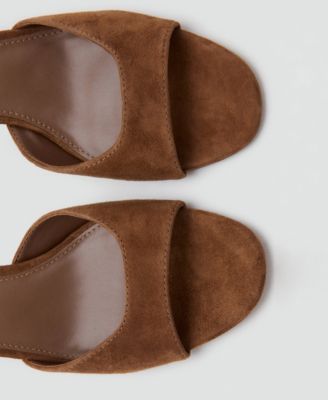 Women's Suede Funnel-Heel Sandals