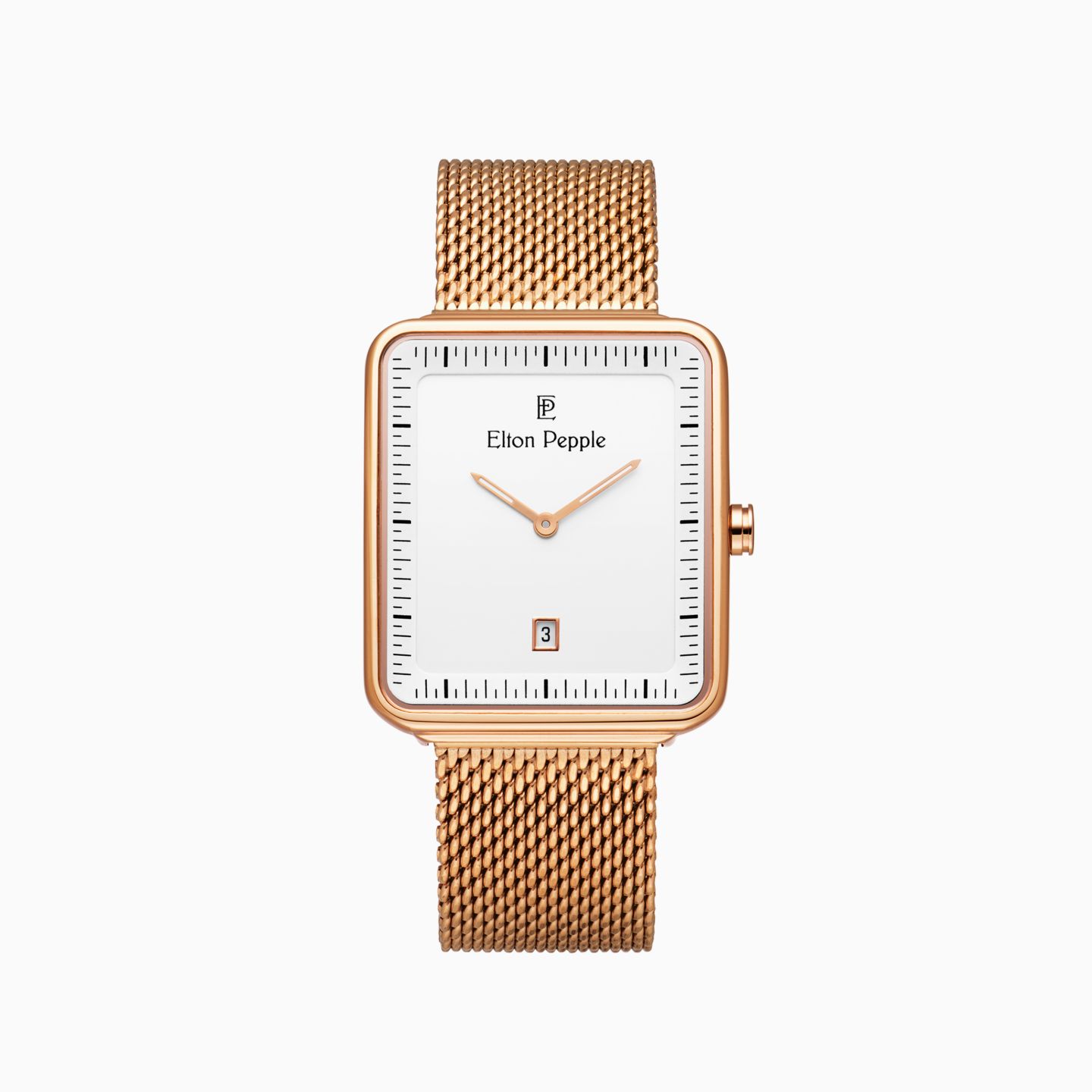 Elton Pepple Men's Modern Norwood, 38mm, цвет: Яичная скорлупа белый / Розовое золото — фото 1