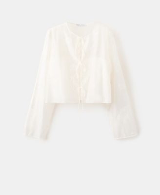 Women's Floral Embroidery Lyocell Blouse