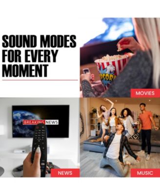 2.1 Soundbar, Wireless Subwoofer w/Dolby Atmos, Bluetooth Streaming for Smart TV and Multi-Devices, Compact Design, 240W Max Output