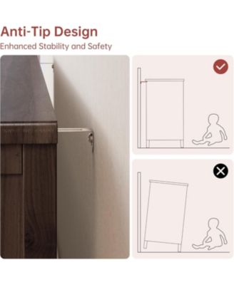 Vintage 6-Drawer Dresser, Tall Wooden Chest with Tapered Legs, Retro Storage Cabinet for Bedroom, Living Room