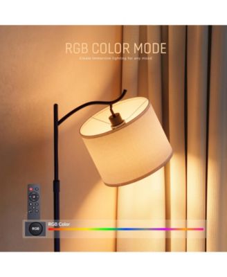 RGB Floor Lamp with Remote App Control Stepless Dimming 3 Color Temperatures Adjustable Height and Shade
