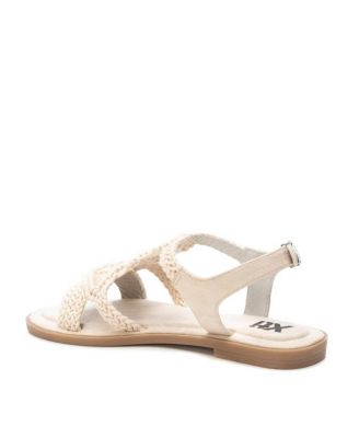 Women's Braided Strap Flat Sandals By  Light Beige