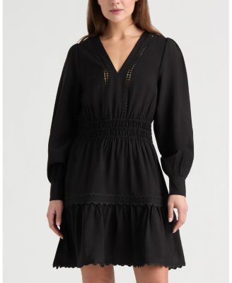 Women's Long Sleeve Dress with Flounce Hem