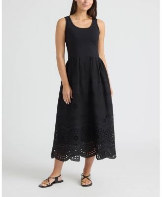 Women's Twofer Dress with Eyelet Skirt
