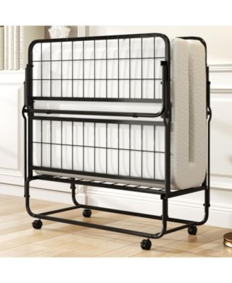 Twin Size Folding Bed with Memory Foam Mattress and Heavy-duty Metal Frame