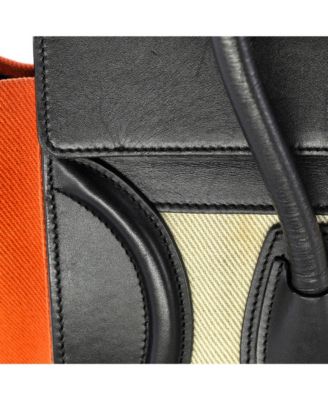 Micro Tricolor Luggage Bag Canvas and Leather