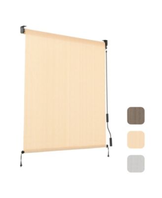 Patio Roller Shade x 8 ft HDPE Fabric Outdoor Cordless Roll Up Shade with UV Protection, Roller Blinds