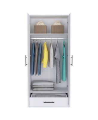 180 Beery Armoire Bedroom Storage Organizer 71 Inch High with Hanging Rod and Drawer