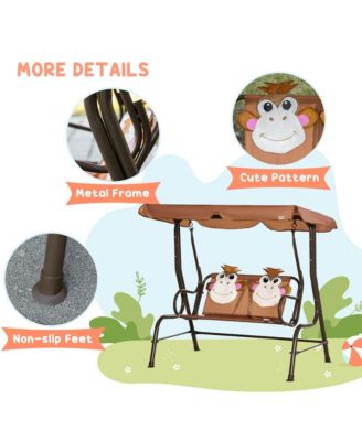 Patio Swing Monkey Gift for Kids with Seatbelts,
